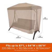 Modern Leisure 2922 Chalet Two Seater Patio Canopy Swing Cover (87 L X 64 D X 66 H) Water-Resistant, Beige