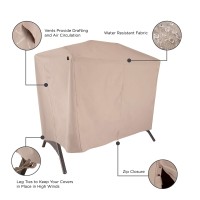 Modern Leisure 2922 Chalet Two Seater Patio Canopy Swing Cover (87 L X 64 D X 66 H) Water-Resistant, Beige