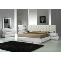 Best Master Spain 5Piece Engineered Wood Cal King Bedroom Set in White Gloss