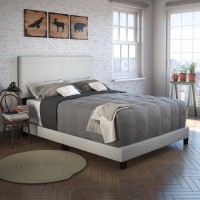 Boyd Sleep Milan Upholstered Linen Platform Bed Queen White