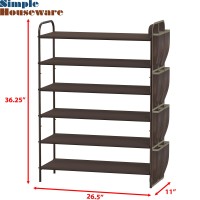 Simple Houseware 6Tier Shoe Rack Storage Organizer Wside Hanging Bag Bronze