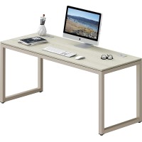 Shw Home Office 55-Inch Large Computer Desk, Silver Frame