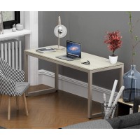 Shw Home Office 55-Inch Large Computer Desk, Silver Frame
