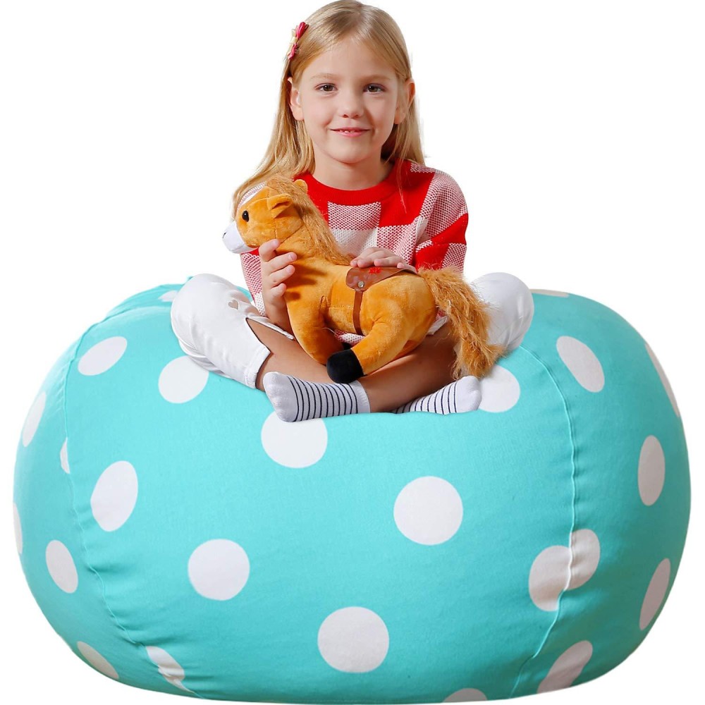 Aubliss Stuffed Animal Bean Bag Storage Chair, Beanbag Covers Only For Organizing Plush Toys, Turns Into Bean Bag Seat For Kids When Filled, Large 38