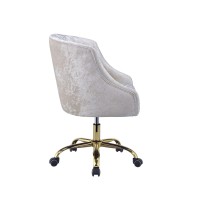 Acme Levian Tufted Velvet Upholstered Office Chair In Vintage Cream And Gold