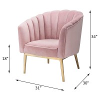 Acme Colla Velvet Upholstery Accent Chair In Blush Pink And Gold