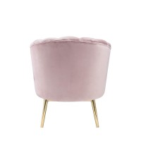 Acme Colla Velvet Upholstery Accent Chair In Blush Pink And Gold