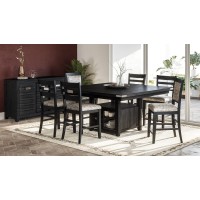 Jofran Altamonte Contemporary Adjustable Height Storage Dining Table Dark Charcoal