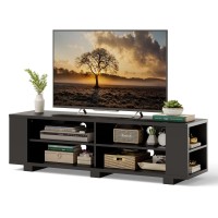 Tangkula Wood Tv Stand For Tvs Up To 65 Inch Flat Screen Modern Entertainment Center With 8 Open Shelves Universal Tv Storage