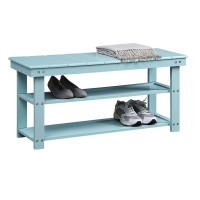 Convenience Concepts Oxford Utility Mudroom Bench Sea Foam