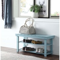 Convenience Concepts Oxford Utility Mudroom Bench Sea Foam