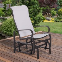 Outsunny Outdoor Glider Chair  Gliders For Outside Patio With Smooth Rocking Mechanism And Lightweight Construction For Backyard  Beige