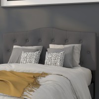 Emma Oliver Tufted Upholstered Full Size Headboard In Dark Gray Fabric