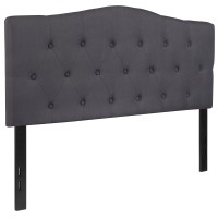 Emma Oliver Tufted Upholstered Full Size Headboard In Dark Gray Fabric