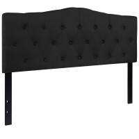 Emma Oliver Tufted Upholstered Queen Size Headboard In Black Fabric