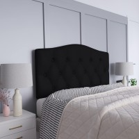 Emma Oliver Tufted Upholstered Queen Size Headboard In Black Fabric