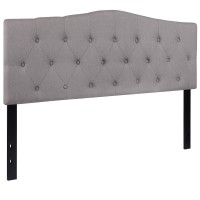 Emma Oliver Arched Button Tufted Queen Size Headboard In Light Gray Fabric