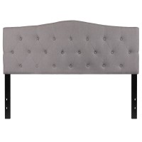 Emma Oliver Arched Button Tufted Queen Size Headboard In Light Gray Fabric