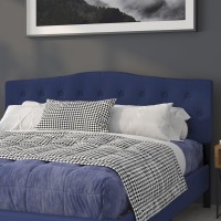 Emma Oliver Tufted Upholstered King Size Headboard In Navy Fabric