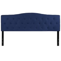 Emma Oliver Tufted Upholstered King Size Headboard In Navy Fabric