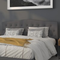 Emma Oliver Tufted Upholstered King Size Headboard In Dark Gray Fabric