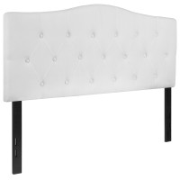 Emma Oliver Tufted Upholstered Full Size Headboard In White Fabric