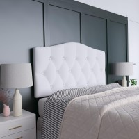 Emma Oliver Tufted Upholstered Full Size Headboard In White Fabric