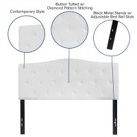 Emma Oliver Tufted Upholstered Full Size Headboard In White Fabric