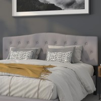 Emma Oliver Arched Button Tufted King Size Headboard In Light Gray Fabric