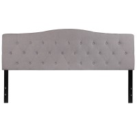 Emma Oliver Arched Button Tufted King Size Headboard In Light Gray Fabric