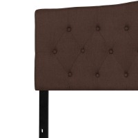 Emma Oliver Arched Button Tufted King Size Headboard In Dark Brown Fabric