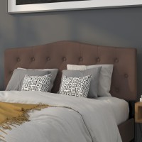 Emma Oliver Tufted Upholstered Queen Size Headboard In Camel Fabric