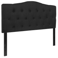 Emma Oliver Tufted Upholstered Full Size Headboard In Black Fabric