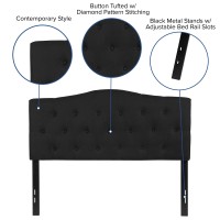 Emma Oliver Tufted Upholstered Full Size Headboard In Black Fabric