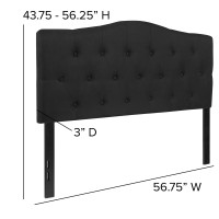 Emma Oliver Tufted Upholstered Full Size Headboard In Black Fabric