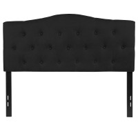 Emma Oliver Tufted Upholstered Full Size Headboard In Black Fabric