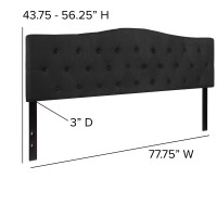 Emma Oliver Tufted Upholstered King Size Headboard In Black Fabric