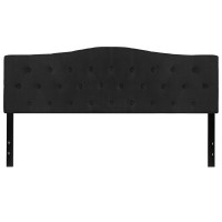 Emma Oliver Tufted Upholstered King Size Headboard In Black Fabric