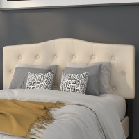 Emma Oliver Tufted Upholstered Full Size Headboard In Beige Fabric