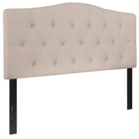 Emma Oliver Tufted Upholstered Full Size Headboard In Beige Fabric