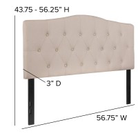 Emma Oliver Tufted Upholstered Full Size Headboard In Beige Fabric