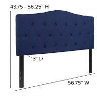 Emma Oliver Tufted Upholstered Full Size Headboard In Navy Fabric