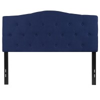 Emma Oliver Tufted Upholstered Full Size Headboard In Navy Fabric