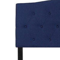 Emma Oliver Tufted Upholstered Full Size Headboard In Navy Fabric