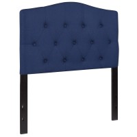 Emma Oliver Tufted Upholstered Twin Size Headboard In Navy Fabric