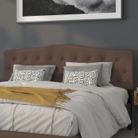 Emma Oliver Tufted Upholstered King Size Headboard In Camel Fabric