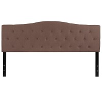 Emma Oliver Tufted Upholstered King Size Headboard In Camel Fabric