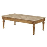 Acme Daesha Rectangular Marble Top Coffee Table In Antique Gold