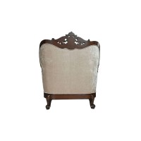 Acme Furniture Devayne Chair With 2 Pillows, Fabric & Dark Walnut