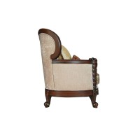 Acme Furniture Devayne Chair With 2 Pillows, Fabric & Dark Walnut